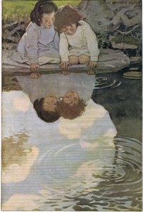 Bambini che guardano i loro riflessi, da 