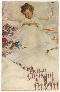 La terra di Counterpane (litografia a colori) da Jessie Willcox Smith