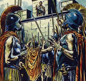 Alessandro Magno era figlio di Filippo II di Macedonia (litografia a colori)