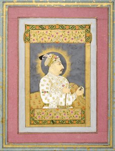 Ritratto di Muhammad Shah con uno smeraldo e il bocchino di una huqqa, c.1730