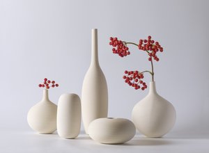 Vasi in ceramica con bacche rosse da Jia Chen