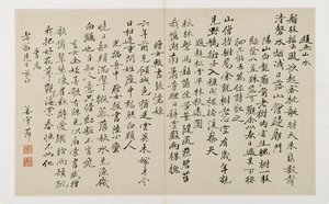 Calligrafia con ventidue linee verticali di scrittura da Jiang Shijie