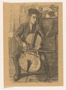 George Bacot che suona il violoncello