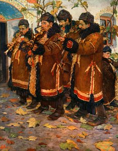 Musicisti da Hroznovà Lhota: clarinetto, violino e contrabbasso. 1861-1940, 1948 da Joža Uprka