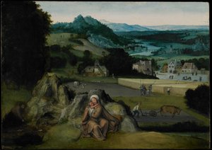 Il Riposo durante la Fuga in Egitto (Il Campo Miracoloso di Grano) c.1518-24 da Joachim (workshop of) Patinir