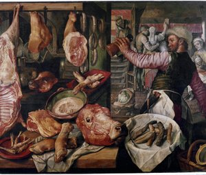 Macelleria. (Mercato della carne). Particolare da Joachim Beuckelaer or Bueckelaer