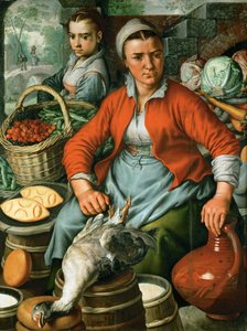 Arte fiamminga: Donna del mercato, c.1561