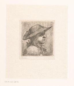 Ritratto di un giovane con cappello da Joachim Martin Falbe (attributed to)
