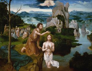 Il battesimo di Cristo (dettaglio) da Joachim Patinir