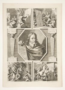 Ritratto di Apelle e quattro scene della vita di Apelle da Joachim von Sandrart