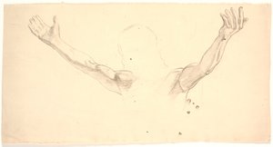 Studio di dettaglio delle braccia distese di Cristo da Joakim Frederik Skovgaard
