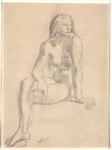 Giovane donna nuda seduta
