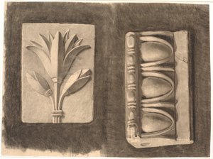 Disegno dopo gesso. Due frammenti ornamentali