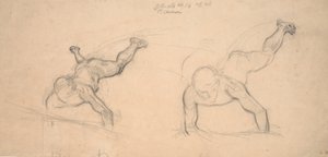 Due studi di ragazzi che strisciano (o angeli volanti) da Joakim Frederik Skovgaard