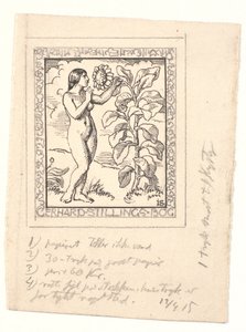 Bozza per ex libris di Gerhard Stilling da Joakim Frederik Skovgaard