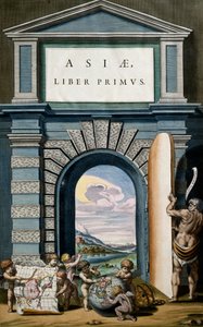 Asiae (Asia), Libro I, pagina del titolo del Volume X, Atlas Maior, di Joan Blaeu (1596-1673)