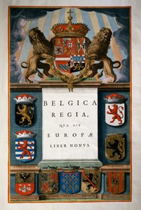 Belgica Regia quae est Europae (Belgio), Libro IX, pagina del titolo Volume IV, Atlas maior, di Joan Blaeu (1596-1673), incisione su rame, 57.5x39 cm, Amsterdam