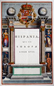 Hispania quae est Europae, Libro XVII, pagina del titolo del Volume IX, da Atlas Maior