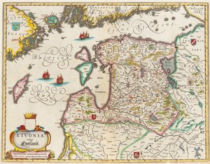 Mappa della Livonia, Vulgo Lyefland, Atlas Maior da Joan Blaeu