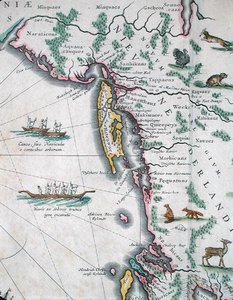 Mappa che raffigura la costa orientale del Nord America