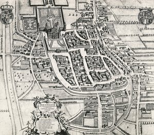 Mappa di Racconigi, incisione di Joan Blaeu, Italia da Joan Blaeu