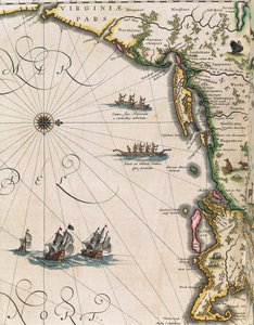 Mappa della costa della Virginia, da Theatrum Orbis Terrarum di Joan Blaeu da Joan Blaeu