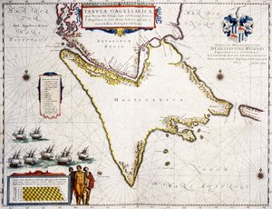 Tabula Magellanica: mappa dello stretto di Magellano da Joan Blaeu