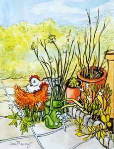 Galline e pentole, Lucy Redman Open Garden, 2000 da Joan Thewsey