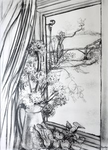 Vista attraverso la finestra del cottage, 1970 da Joan Thewsey