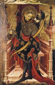 San Sebastiano e Crocifissione. c.1417-25 da Joan or Juan Mates