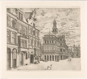 Veduta di una piazza con edifici monumentali da Joannes van Doetechum (I)
