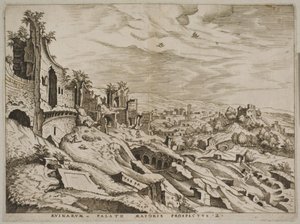 Seconda vista delle rovine sul colle Palatino da Joannes van Doetecum I
