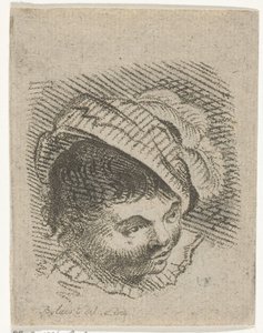 Testa di ragazzo con cappello da Joannis Jacobus Bijlaert