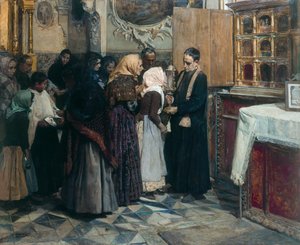 Baciando la reliquia da Joaquín Sorolla