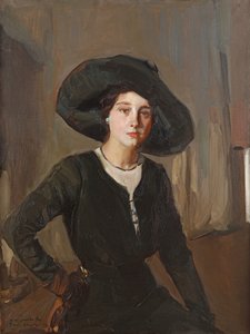 Elena con cappello nero, 1910 da Joaquín Sorolla