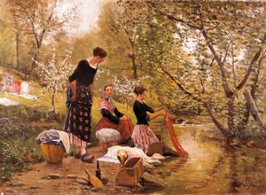 Le lavandaie (1883) da Joaquin Vayreda