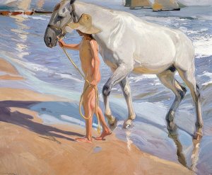 Il bagno del cavallo da Joaquín Sorolla