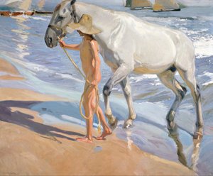Il bagno del cavallo da Joaquín Sorolla