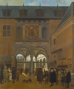 La Borsa di Amsterdam, c.1675-80 da Job Berckheyde