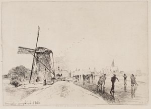 Veduta della città di Maaslins da Johan Barthold Jongkind