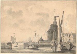 Il porto di Hoorn da Johan Antonie Kaldenbach