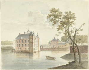 Vista su un castello sconosciuto da Johan Antonie Kaldenbach