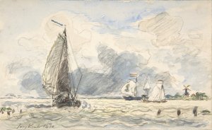 Barche da pesca olandesi, Verso: schizzi di barche