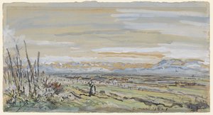 Veduta di un paesaggio pianeggiante da Johan Barthold Jongkind