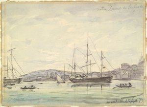 Scena del porto, Marsiglia da Johan Barthold Jongkind