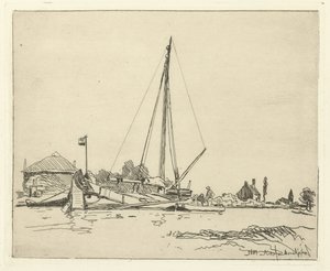 La nave ancorata da Johan Barthold Jongkind