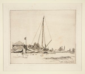La Barque amarrée (La barca ormeggiata) da Johan Barthold Jongkind