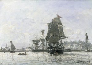 Grandi barche a vela a Honfleur da Johan Barthold Jongkind