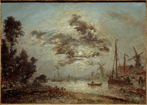 Chiaro di luna su Dordrecht da Johan Barthold Jongkind
