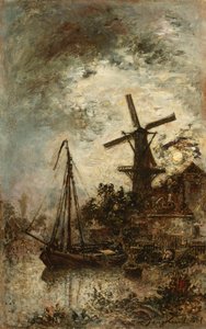 Mulino al bordo della Vilet da Johan Barthold Jongkind